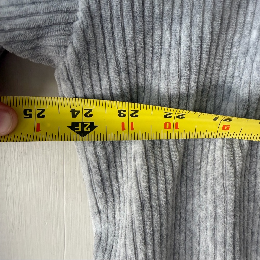 POL Gray Ribbed Hoodie with Striped Sleeve Accents - Picture 7 of 8
